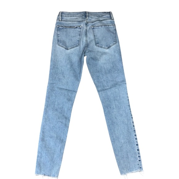 FRAME Le High Skinny Jeans Frayed Hem Light Wash Denim Size 26 - Picture 2 of 6